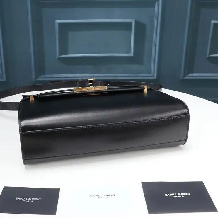 CHEAP Shoulder Black Manhattan Saint Gold Laurent Leather In Smooth Bag 0324